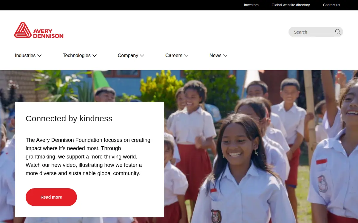Homepage of Avery Dennison Retail Information Services LLC