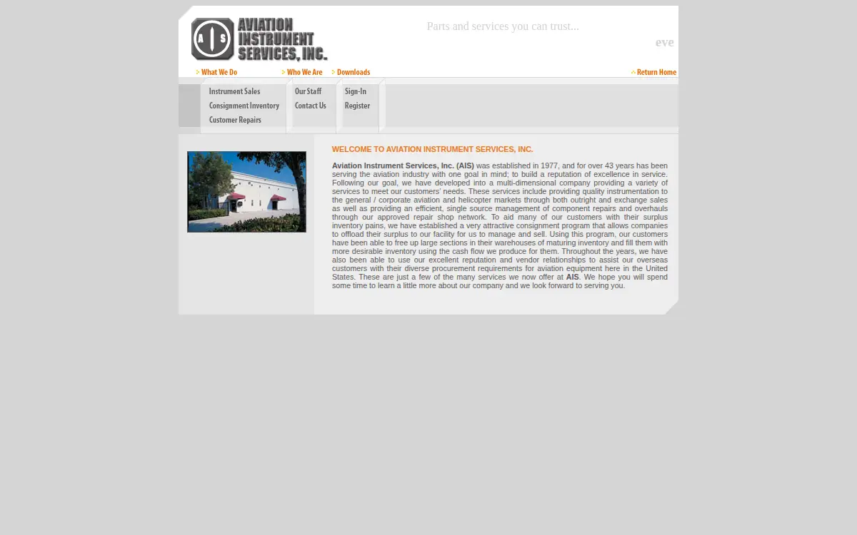 Homepage of Aviation Instrument Services, INC.