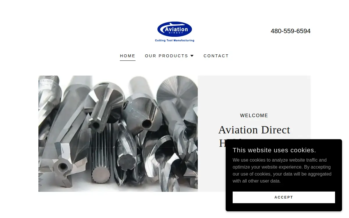 Homepage of Aviation Direct Holdings LLC