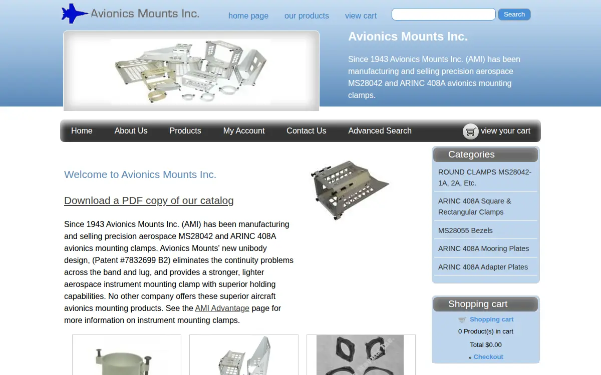 Homepage of Avionics Mounts INC