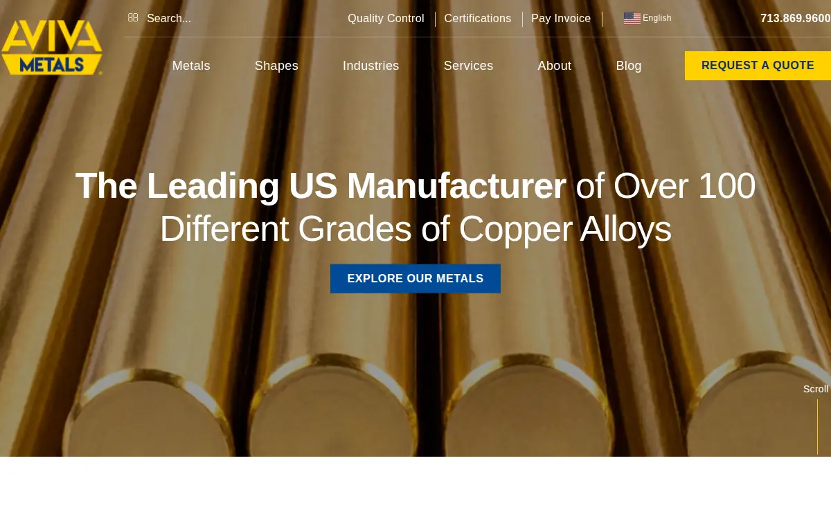 Homepage of Aviva Metals, INC.