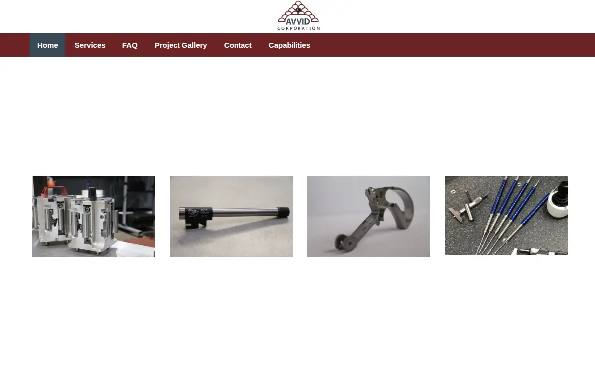 Homepage of Avvid Corporation