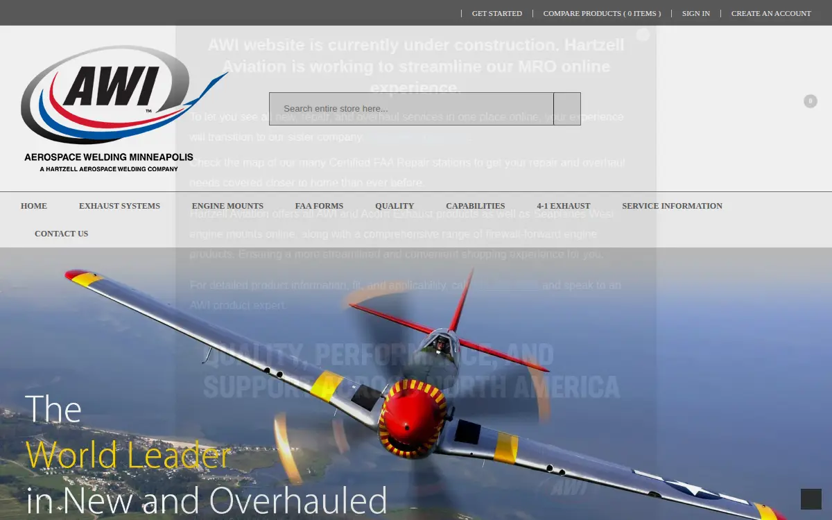 Homepage of Aerospace Welding Minneapolis, INC.