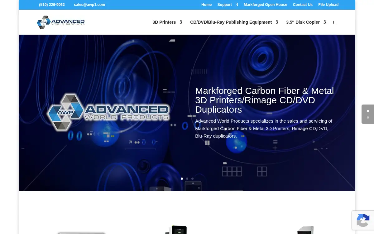 Homepage of Advanced World Products
