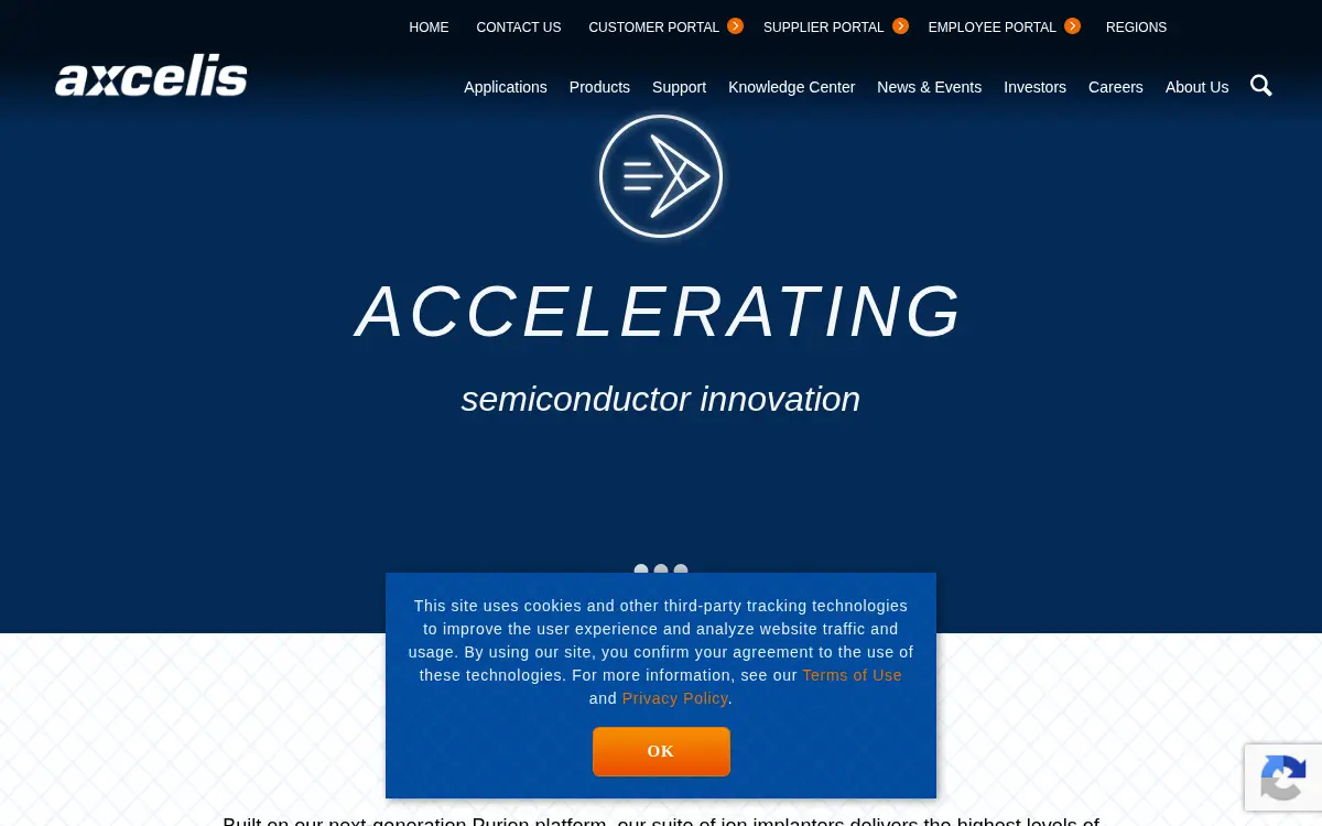 Homepage of Axcelis Technologies INC