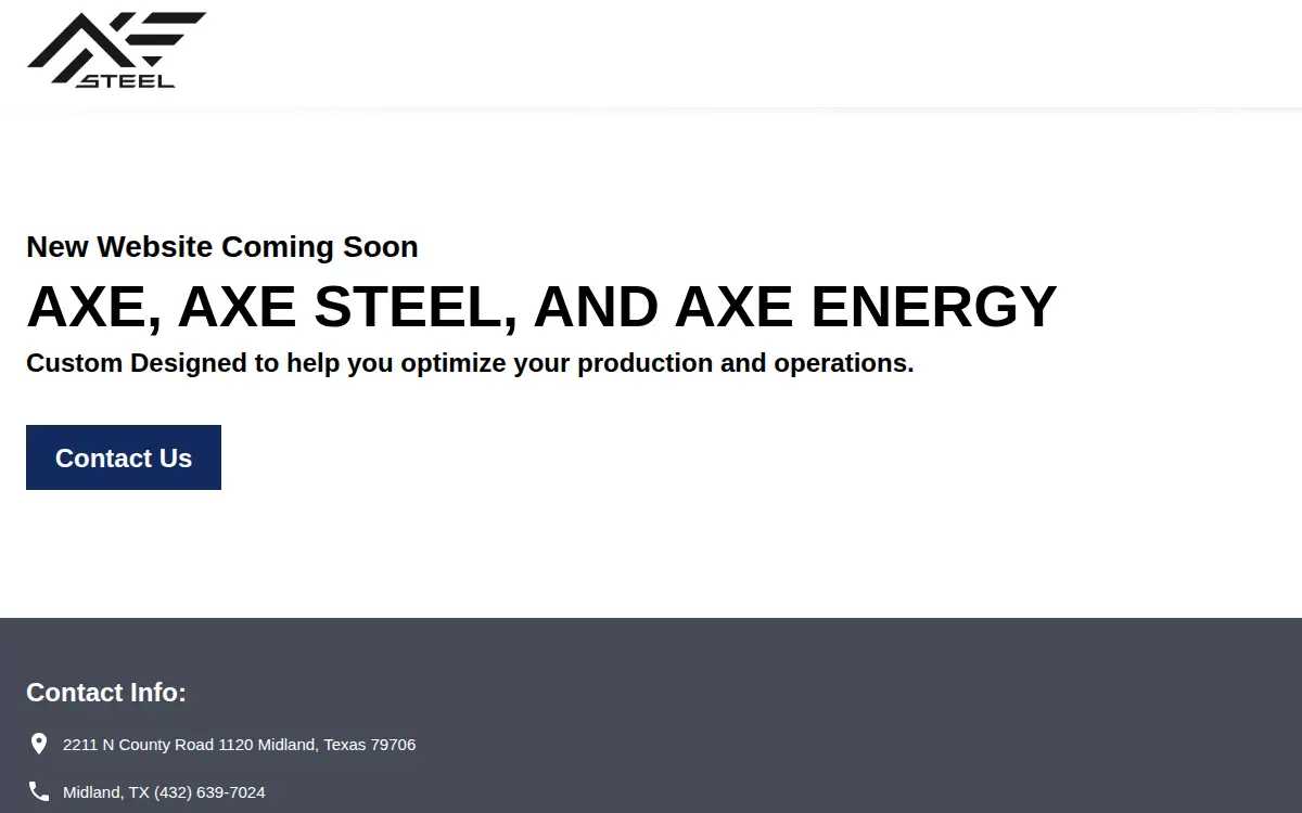 Homepage of Axe Energy Services LLC