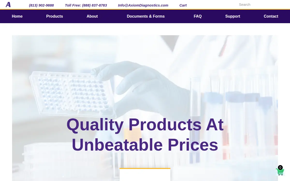 Homepage of Axiom Diagnostics, INC.