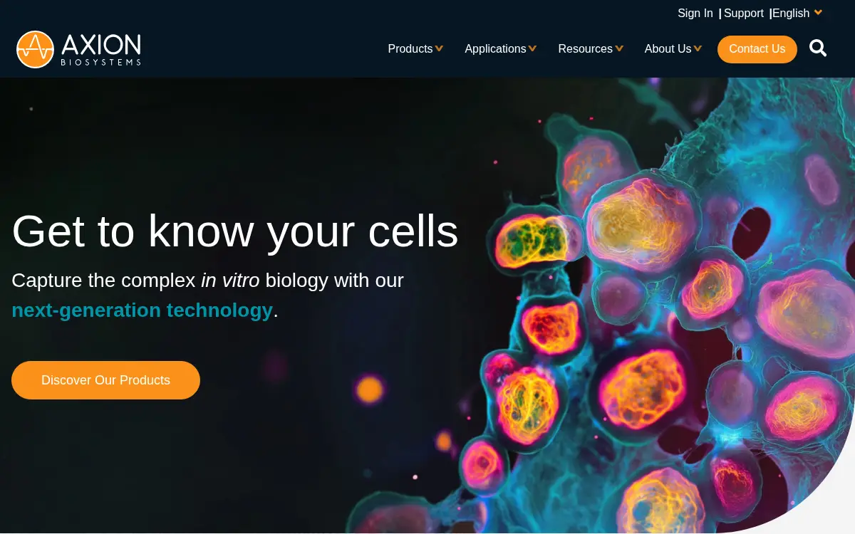Homepage of Axion Biosystems, INC.