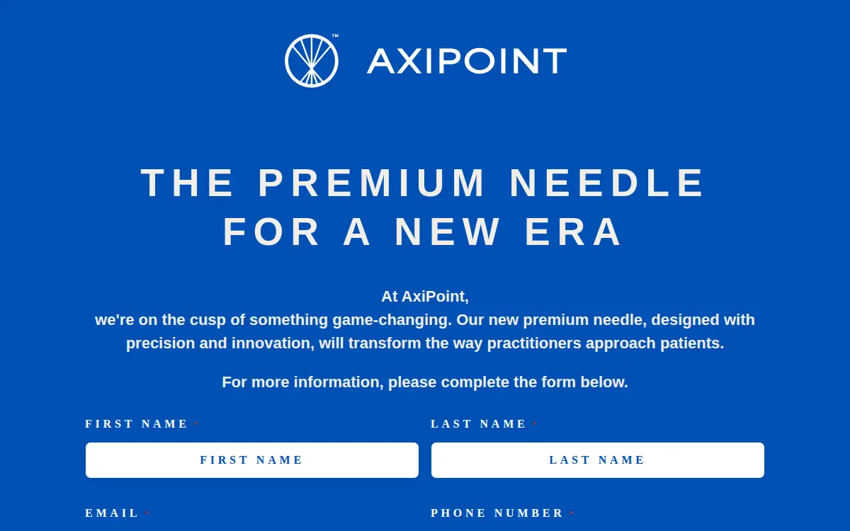 Homepage of Axipoint Medical Devices LLC