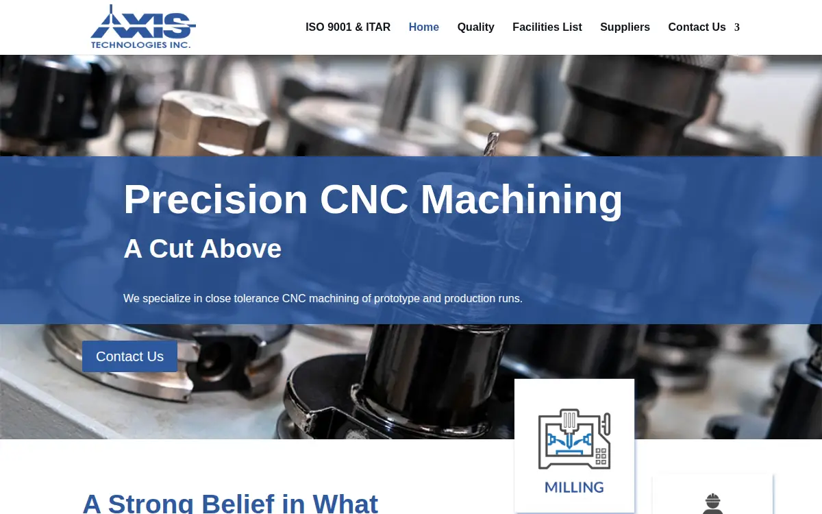 Homepage of Axis Technologies, INC.