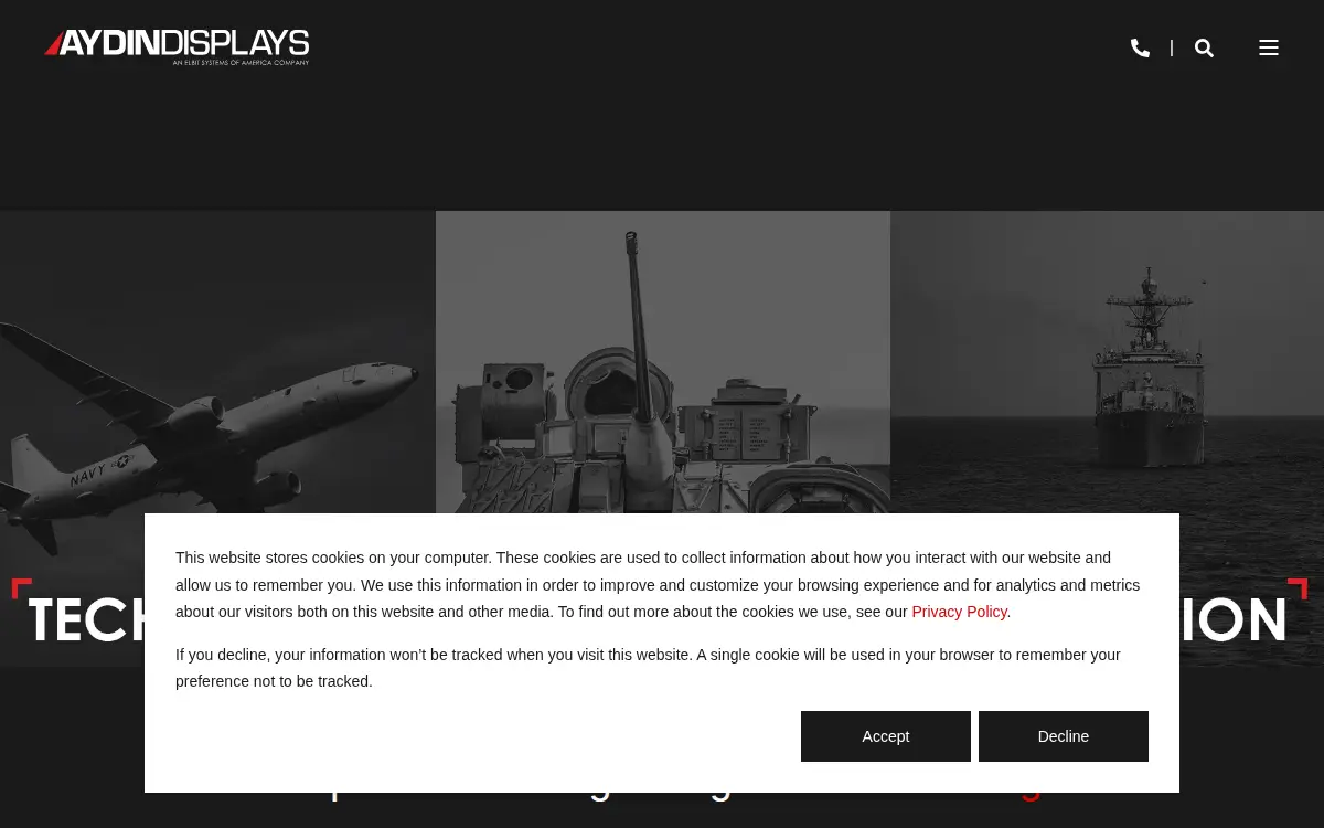 Homepage of Sparton Aydin, LLC