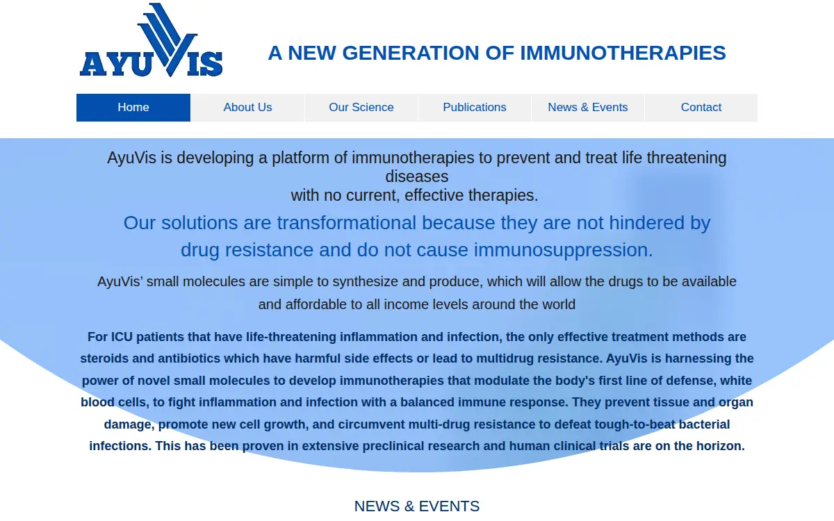 Homepage of Ayuvis Research INC