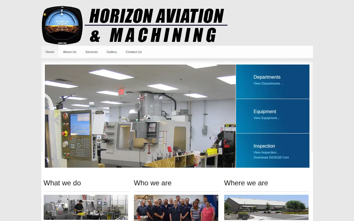 Homepage of Horizon Aviation & Machining, INC.