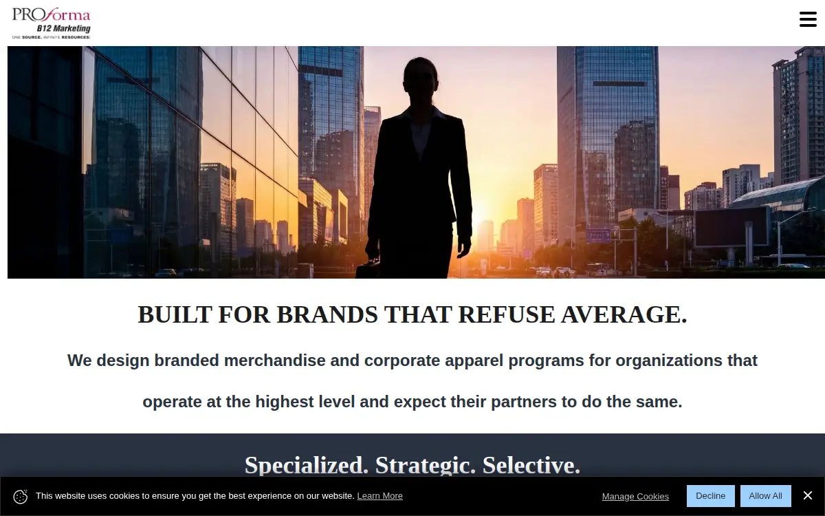 Homepage of B12 Marketing, INC