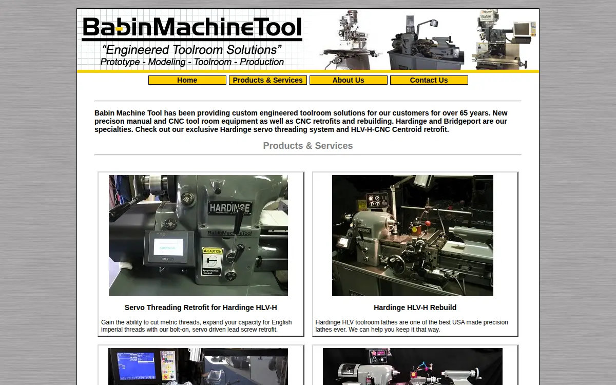 Homepage of Babin Machine, INC.