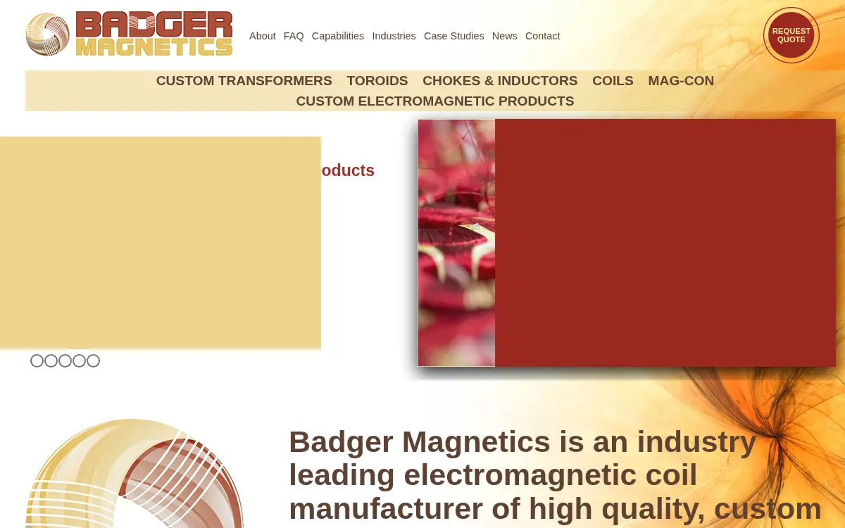 Homepage of Badger Magnetics, INC