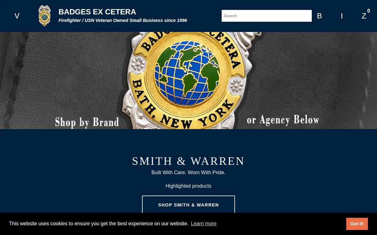 Homepage of Badges Excetera