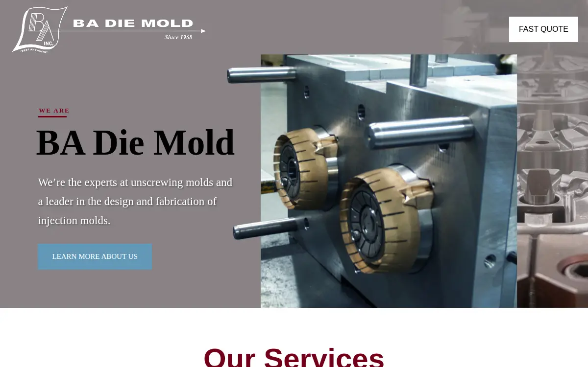 Homepage of B a Die Mold, INC.