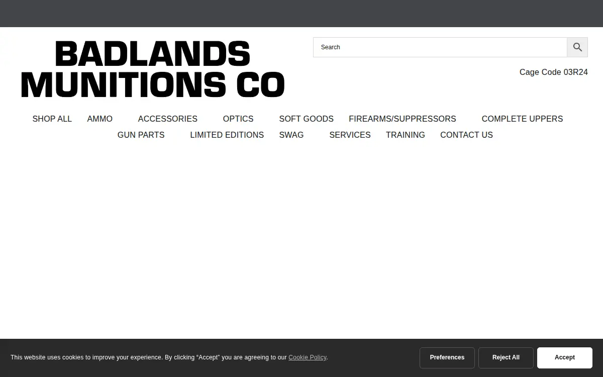 Homepage of Badlands Munitions Company INC