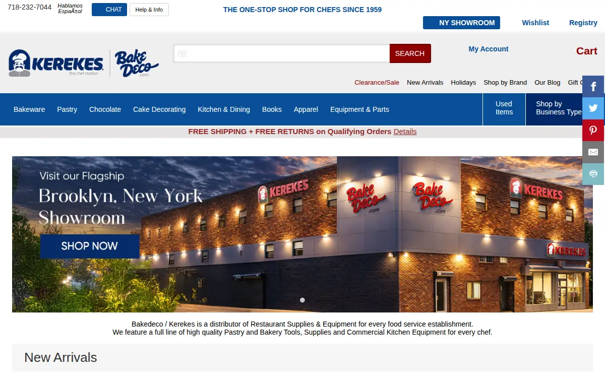 Homepage of Kerekes Bakery & Restaurant Equipment INC