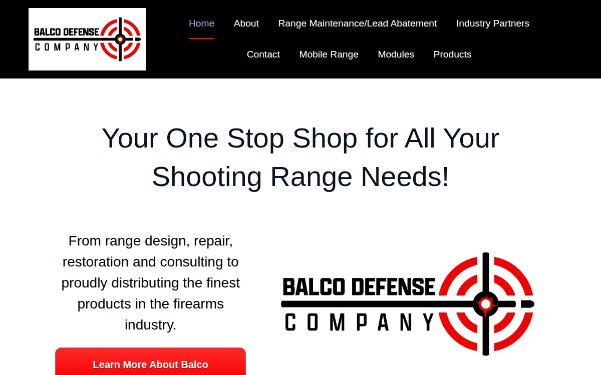 Homepage of Balco Defense Company INC