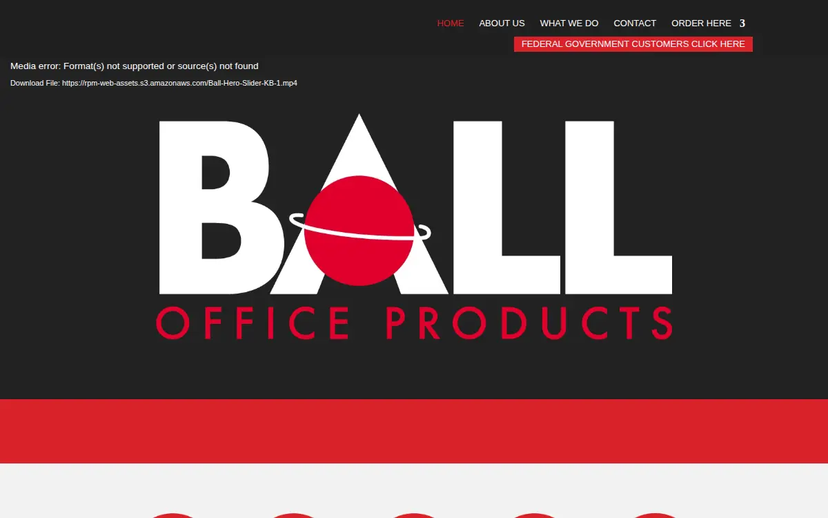 Homepage of Ball Office Products, LLC