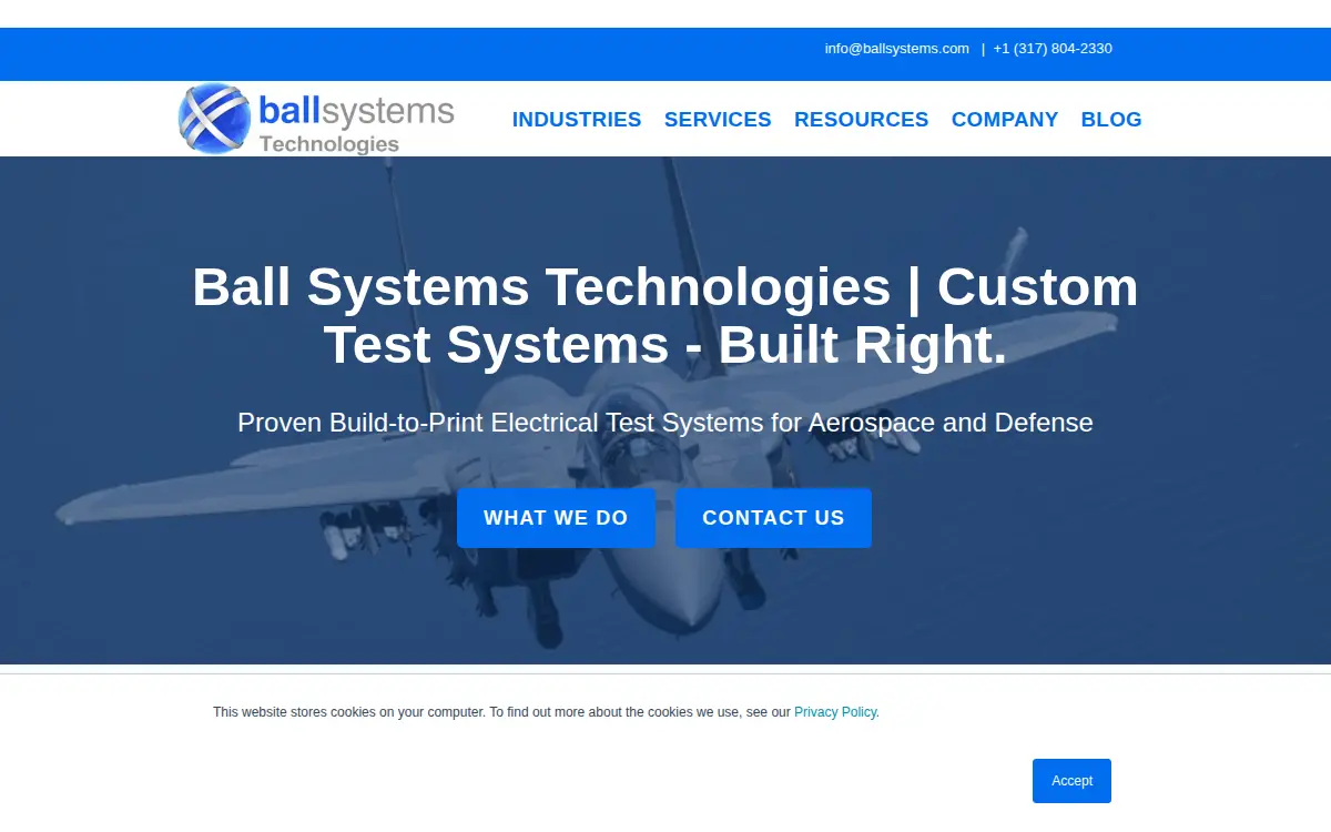 Homepage of Ball Systems, INC.