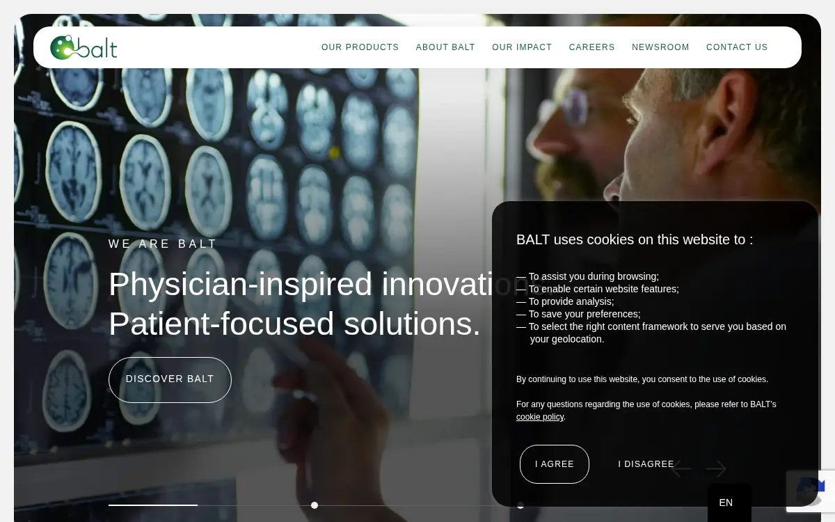 Homepage of Balt Usa, LLC