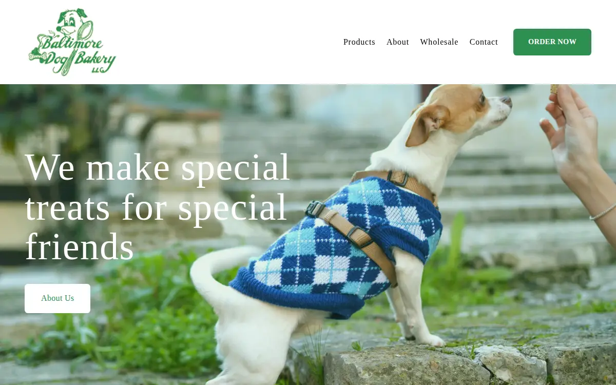 Homepage of Baltimore Dog Bakery, LLC