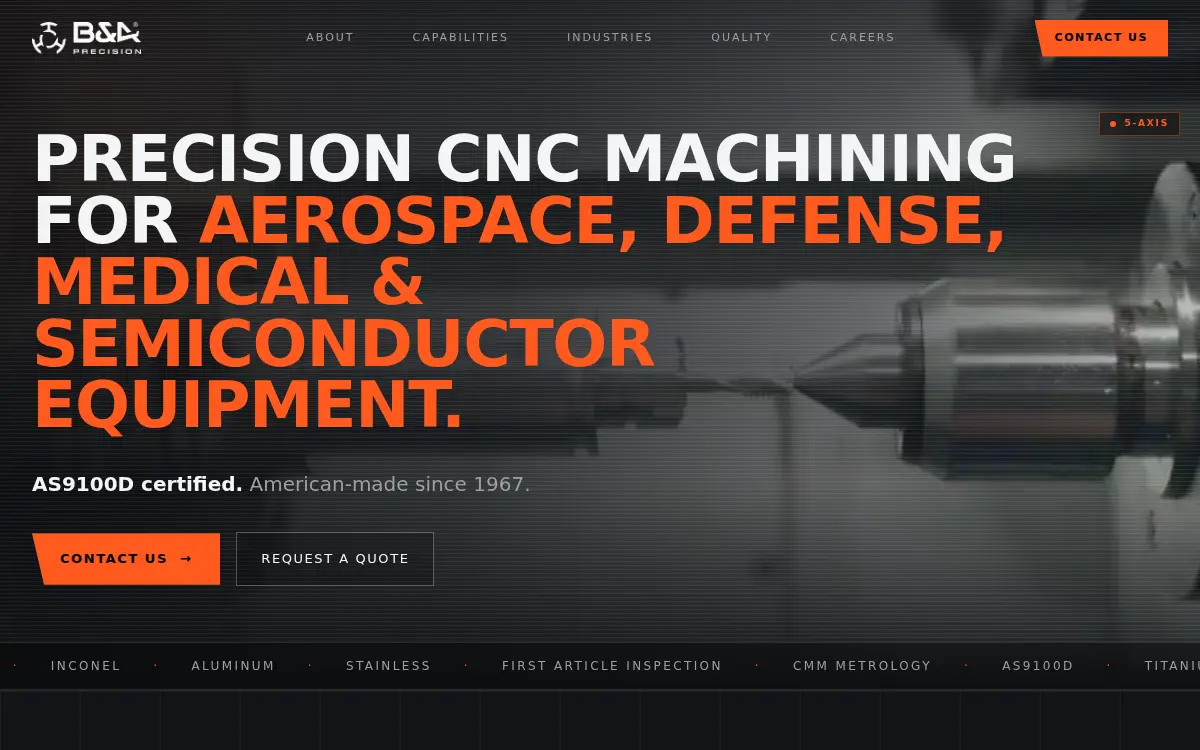 Homepage of B & a Company, INC.
