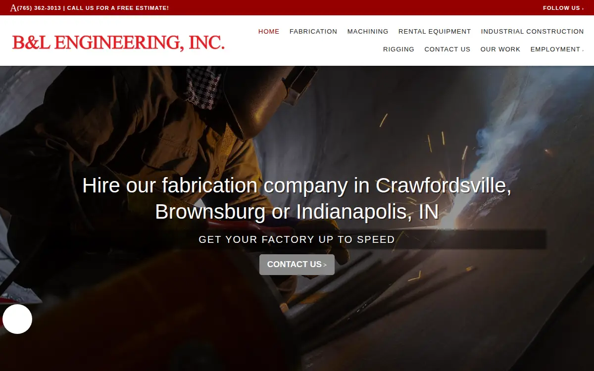 Homepage of B & L Engineering INC
