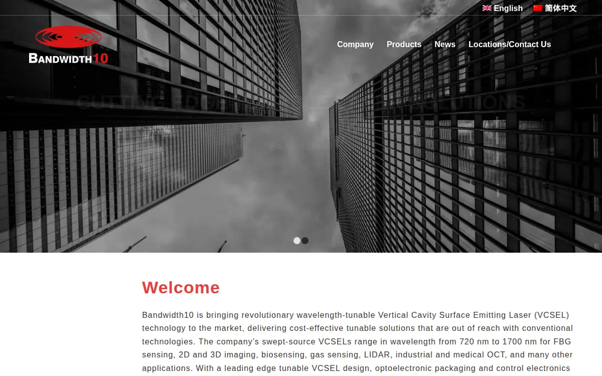 Homepage of Bandwidth10 INC