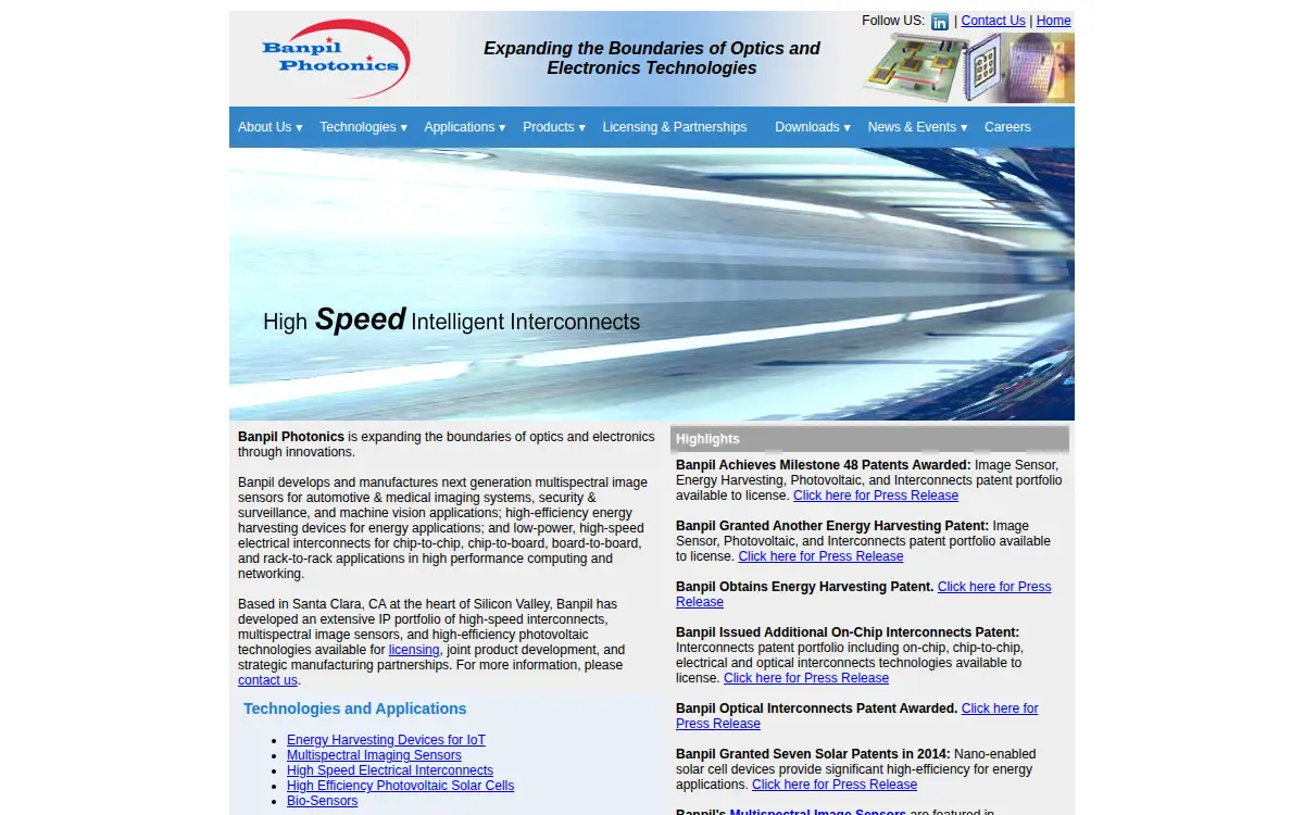 Homepage of Banpil Photonics, INC.