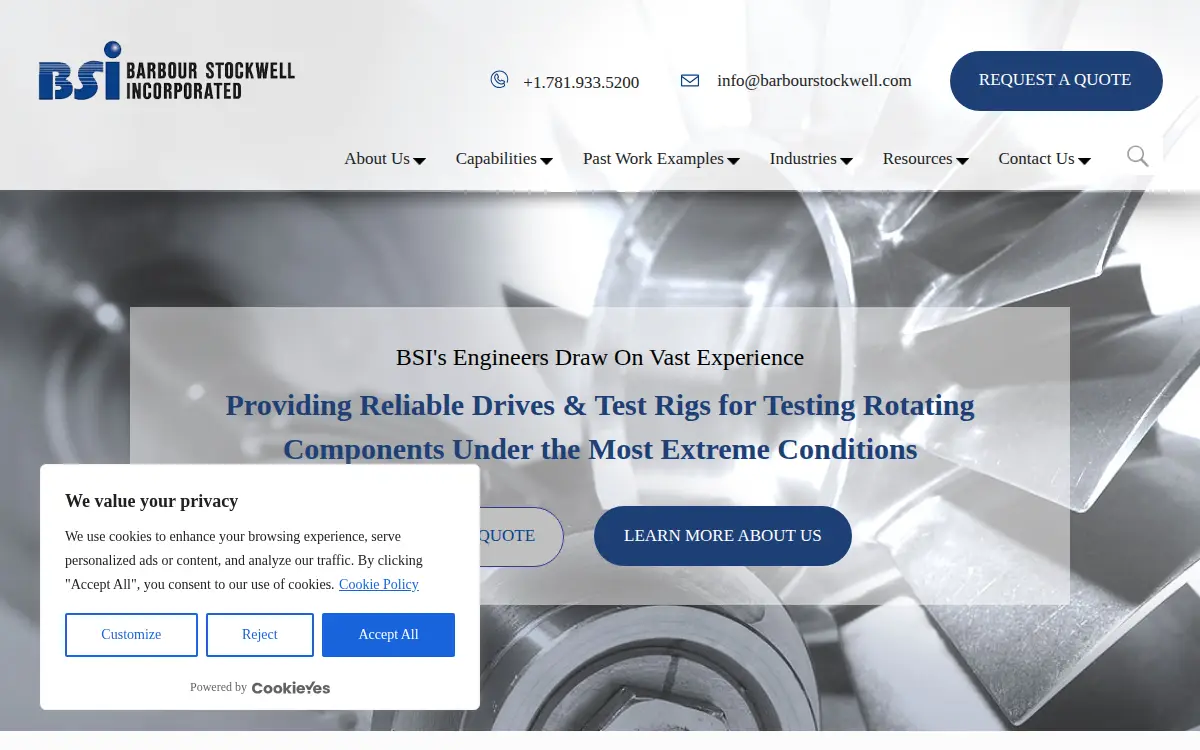 Homepage of Barbour Stockwell, INC.