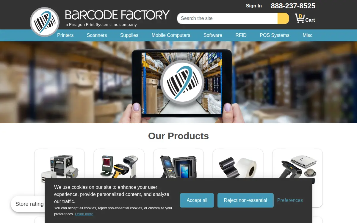 Homepage of Paragon Print Systems INC