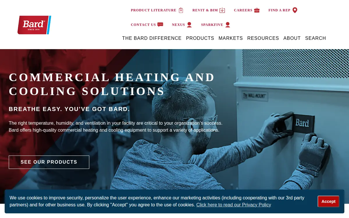 Homepage of Bard Manufacturing Company, INC.