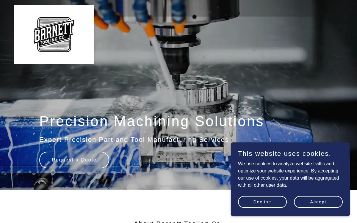 Homepage of Barnett Tooling Company, LLC