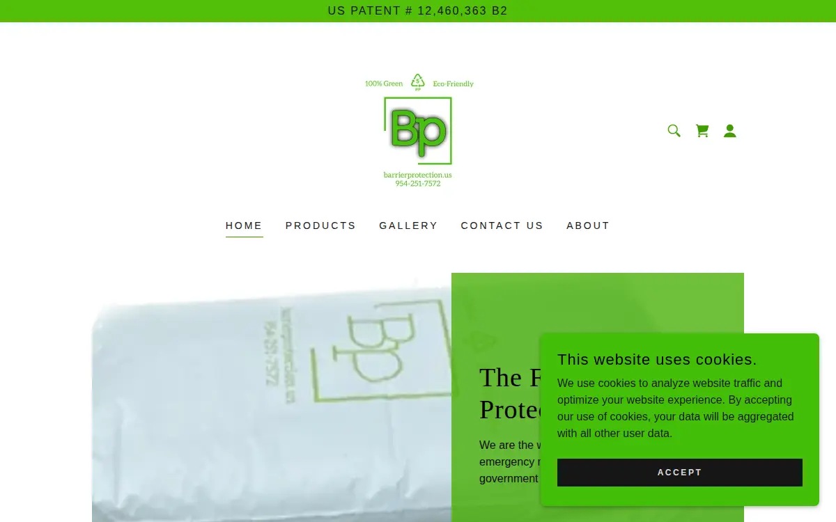 Homepage of Barrier Protection of Florida LLC