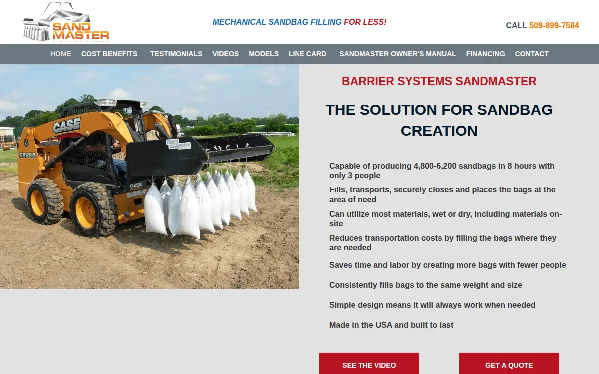 Homepage of Barrier Systems LLC