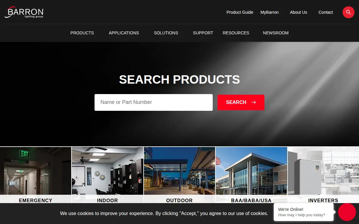 Homepage of Barron Lighting Group INC