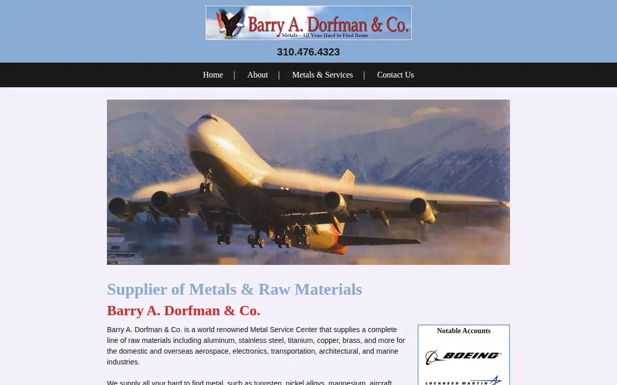 Homepage of Barry a Dorfman & CO