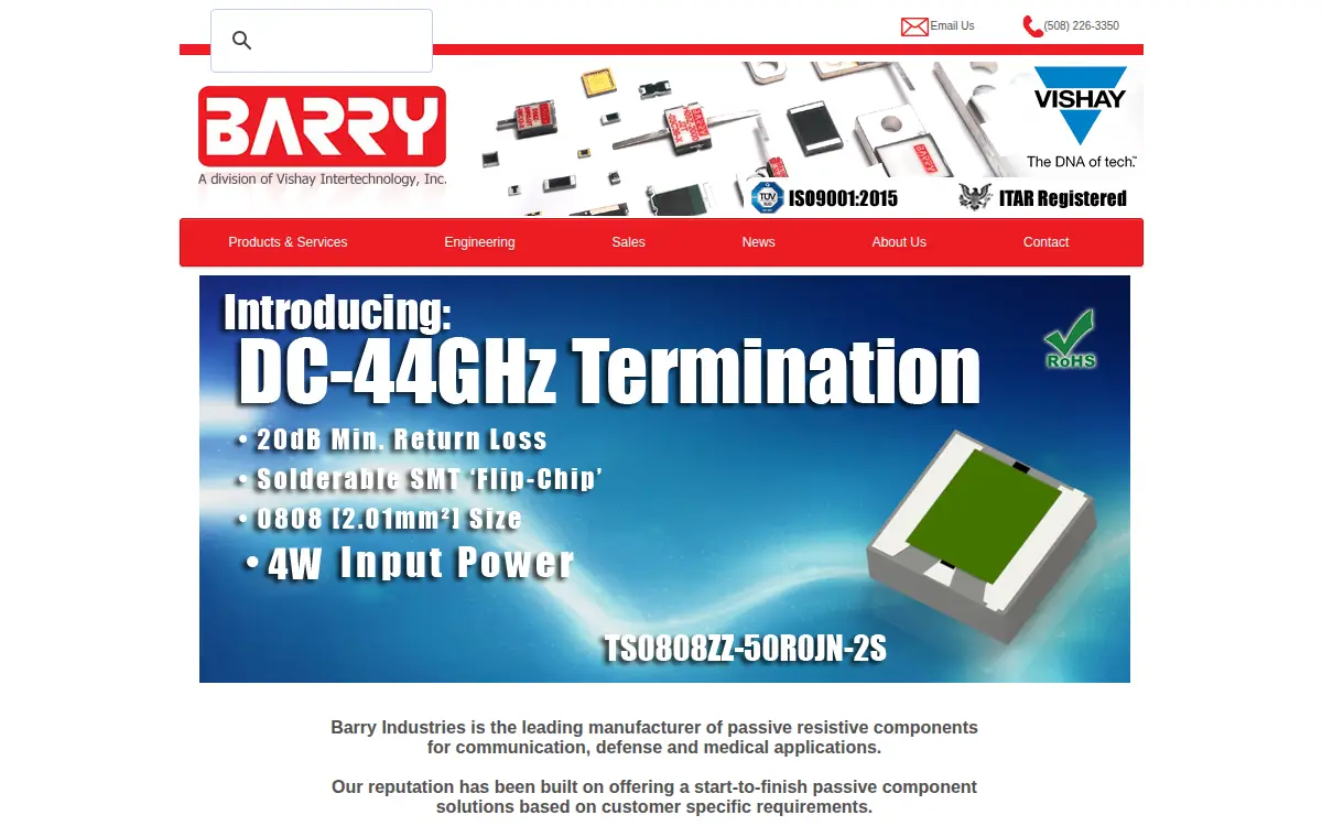 Homepage of Vishay Sprague, INC.