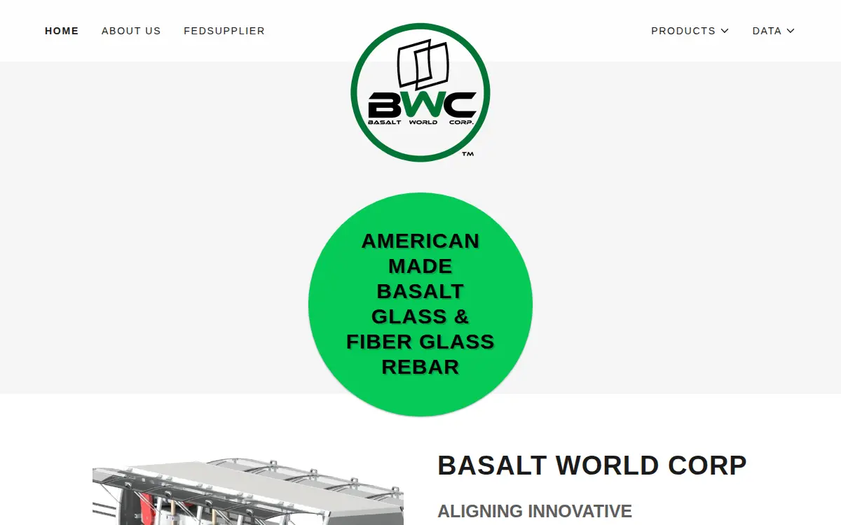 Homepage of Basalt World CORP.