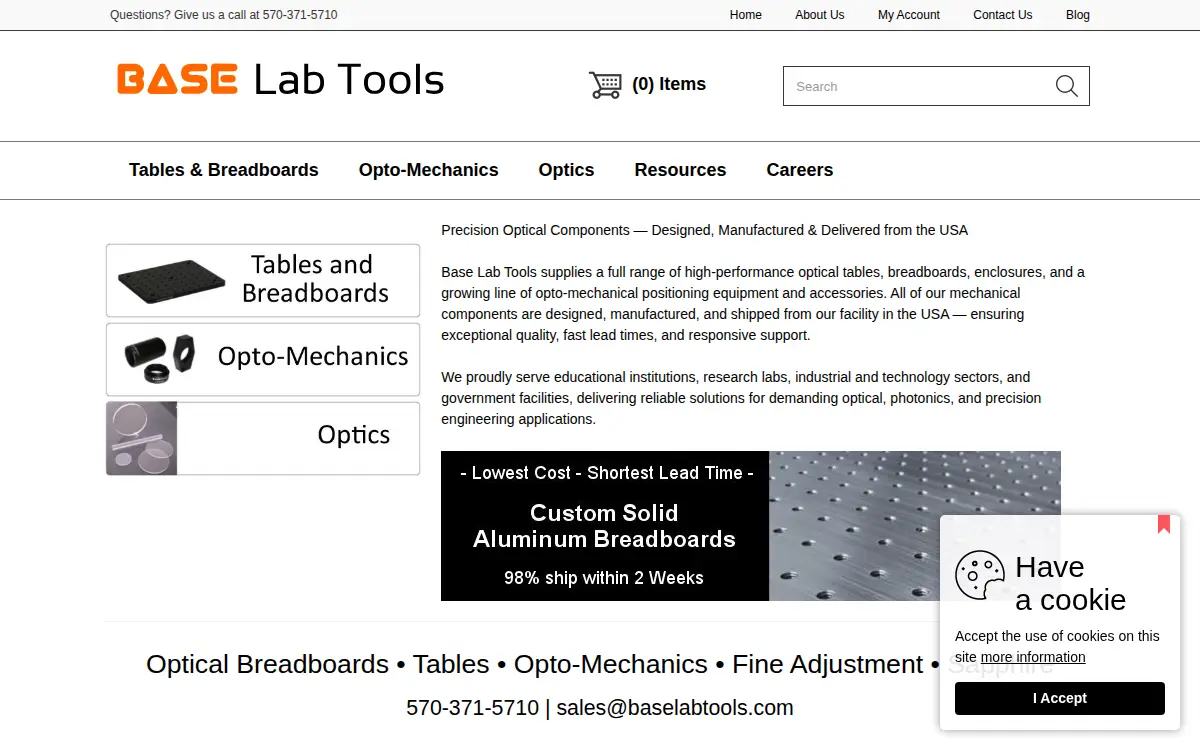 Homepage of Base Lab Tools INC