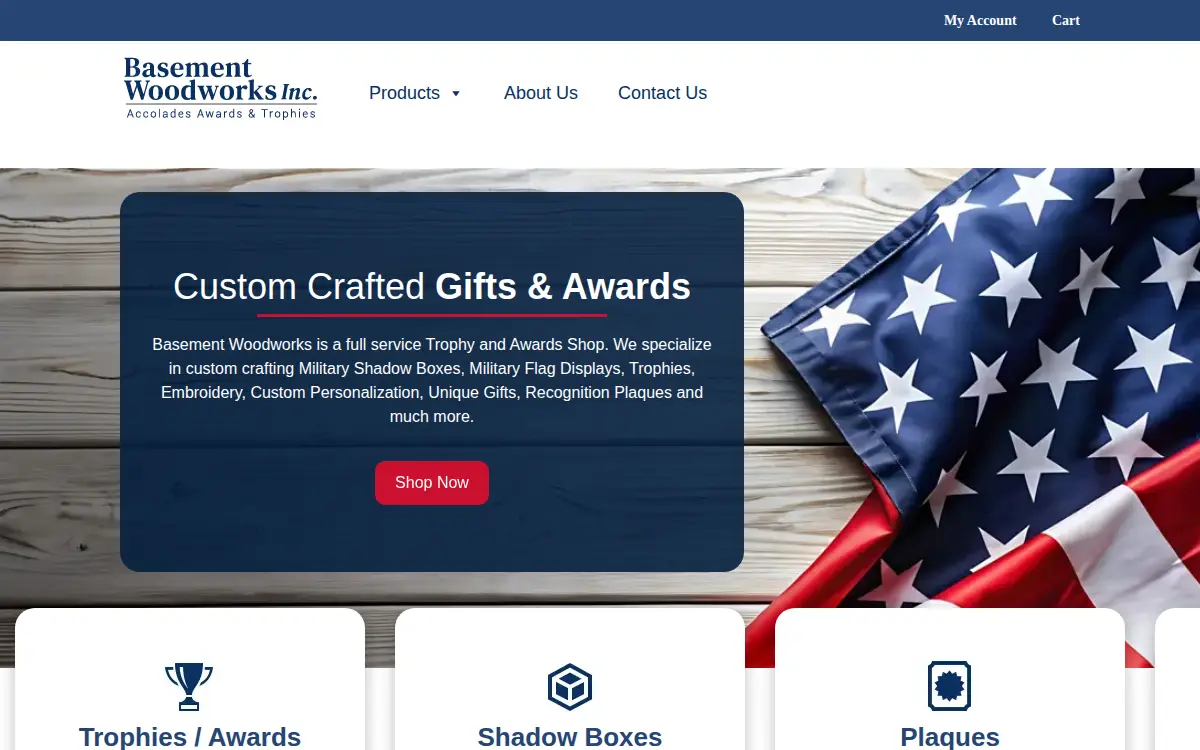 Homepage of Basement Woodworks, INC