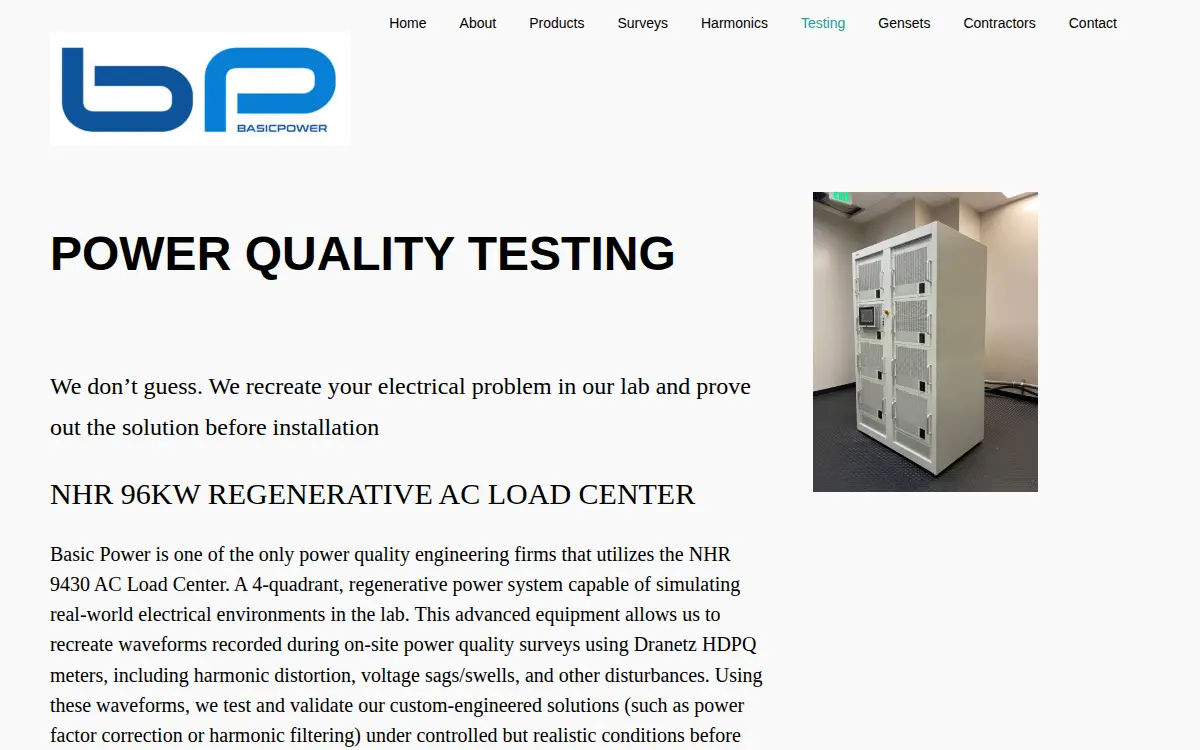 Homepage of Basic Power, INC.