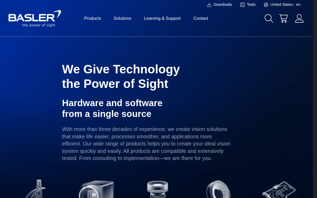 Homepage of Basler INC