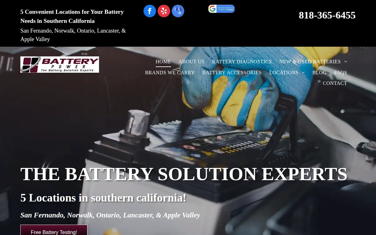 Homepage of Battery Power, INC.