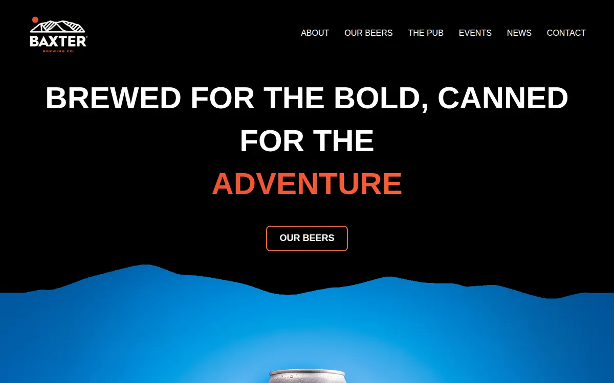 Homepage of Baxter Brewing Co., LLC