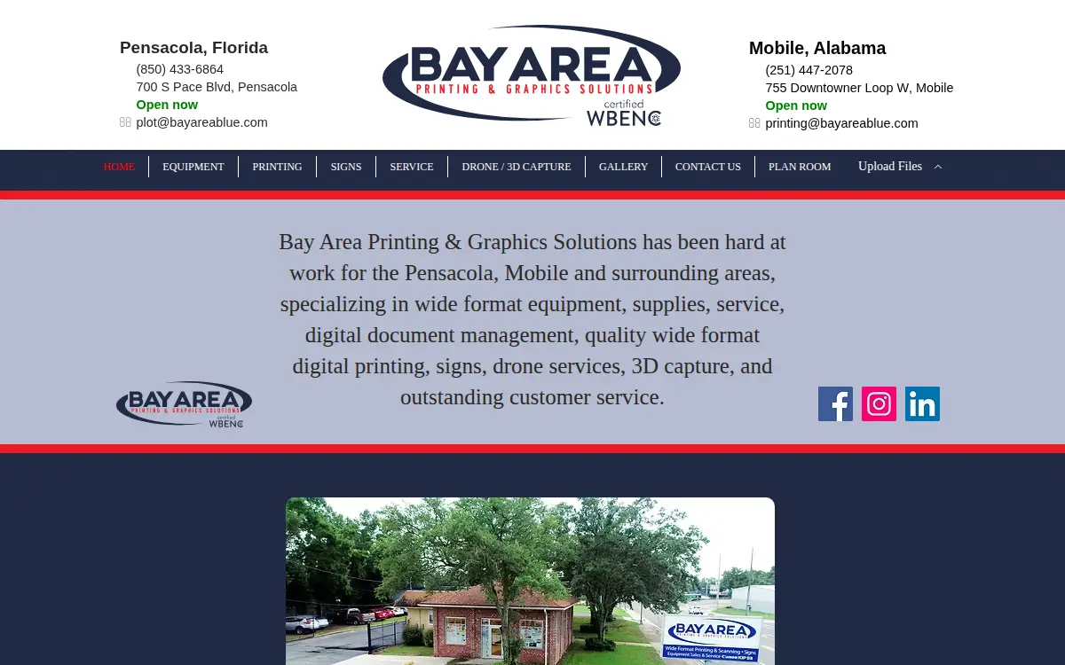 Homepage of Bay Area Printing & Graphics Solutions, INC.